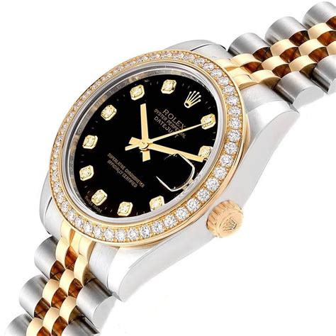 rolex datejust 31 schwarzes zifferblatt|rolex datejust 31 gold price.